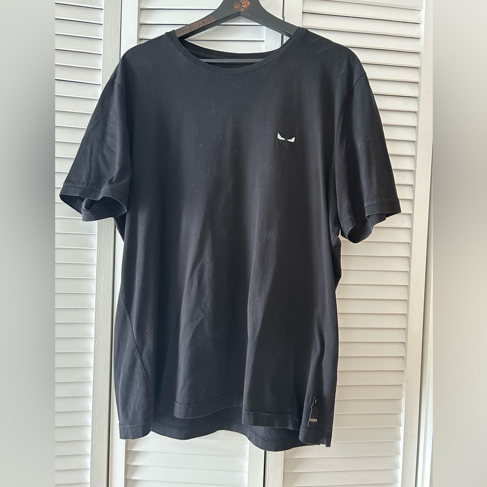 Fendi Black Short-Sleeve Tee with Small Eye Motif